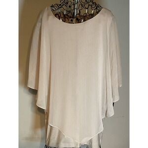 I.N. Studio Womens Sand Layered Poncho Top Tank Underlay 0430G0G Medium NEW